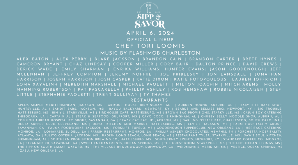 Sipp Savor 2024 Mississippi Arts Entertainment Experience   LineupForWebsite 1024x570 